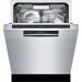 Bosch SHEM78WH5N 800 Series 24" Recessed Handle Connected Dishwasher with Stainless Steel Tub in Stainless Steel
